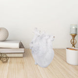 Maxbell Resin Figurine Indoor Decoration Heart Statue for Bookshelf Office Fireplace White