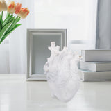 Maxbell Resin Figurine Indoor Decoration Heart Statue for Bookshelf Office Fireplace White