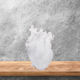 Maxbell Resin Figurine Indoor Decoration Heart Statue for Bookshelf Office Fireplace White