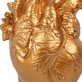 Maxbell Resin Figurine Indoor Decoration Heart Statue for Bookshelf Office Fireplace Gold