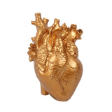 Maxbell Resin Figurine Indoor Decoration Heart Statue for Bookshelf Office Fireplace Gold
