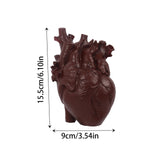 Maxbell Resin Figurine Indoor Decoration Heart Statue for Bookshelf Office Fireplace Reddish Brown