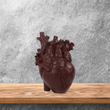 Maxbell Resin Figurine Indoor Decoration Heart Statue for Bookshelf Office Fireplace Reddish Brown
