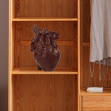 Maxbell Resin Figurine Indoor Decoration Heart Statue for Bookshelf Office Fireplace Reddish Brown