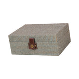 Maxbell Storage Box Portable for Villa Decoration Model Room Decoration Home Storage Large Fog Blue