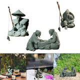 Maxbell Sandstone Statue Art Miniature Figurine for Micro Landscape Garden Flowerpot Style A