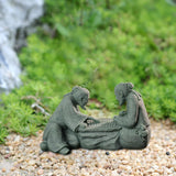 Maxbell Sandstone Statue Art Miniature Figurine for Micro Landscape Garden Flowerpot Style C