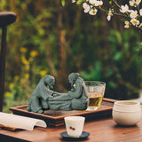 Maxbell Sandstone Statue Art Miniature Figurine for Micro Landscape Garden Flowerpot Style C