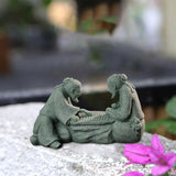 Maxbell Sandstone Statue Art Miniature Figurine for Micro Landscape Garden Flowerpot Style C