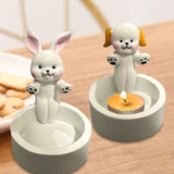 Maxbell Candle Stand Candle Base Resin Candle Holder Decor for Desktop Party Wedding Rabbit Shape