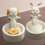 Maxbell Candle Stand Candle Base Resin Candle Holder Decor for Desktop Party Wedding Rabbit Shape