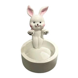 Maxbell Candle Stand Candle Base Resin Candle Holder Decor for Desktop Party Wedding Rabbit Shape