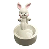 Maxbell Candle Stand Candle Base Resin Candle Holder Decor for Desktop Party Wedding Rabbit Shape