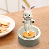 Maxbell Candle Stand Candle Base Resin Candle Holder Decor for Desktop Party Wedding Rabbit Shape