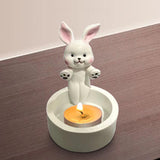 Maxbell Candle Stand Candle Base Resin Candle Holder Decor for Desktop Party Wedding Rabbit Shape