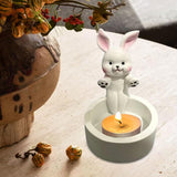 Maxbell Candle Stand Candle Base Resin Candle Holder Decor for Desktop Party Wedding Rabbit Shape