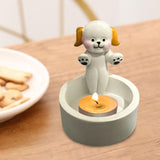 Maxbell Candle Stand Candle Base Resin Candle Holder Decor for Desktop Party Wedding Dog Shape