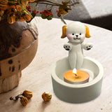 Maxbell Candle Stand Candle Base Resin Candle Holder Decor for Desktop Party Wedding Dog Shape