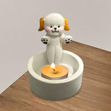 Maxbell Candle Stand Candle Base Resin Candle Holder Decor for Desktop Party Wedding Dog Shape