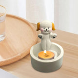 Maxbell Candle Stand Candle Base Resin Candle Holder Decor for Desktop Party Wedding Dog Shape