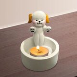 Maxbell Candle Stand Candle Base Resin Candle Holder Decor for Desktop Party Wedding Dog Shape