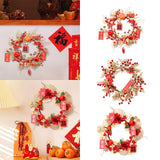 Maxbell Chinese New Year Wreath for Front Door for Wall Fireplace Spring Festival