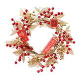 Maxbell Chinese New Year Wreath for Front Door for Wall Fireplace Spring Festival