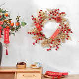 Maxbell Chinese New Year Wreath for Front Door for Wall Fireplace Spring Festival