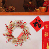 Maxbell Chinese New Year Wreath for Front Door for Wall Fireplace Spring Festival