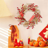 Maxbell Chinese New Year Wreath for Front Door for Wall Fireplace Spring Festival