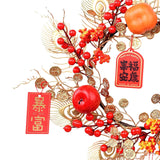 Maxbell Chinese New Year Wreath for Front Door for Wall Fireplace Spring Festival