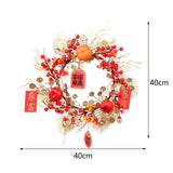 Maxbell Chinese New Year Wreath for Front Door for Wall Fireplace Spring Festival