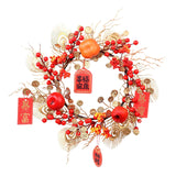 Maxbell Chinese New Year Wreath for Front Door for Wall Fireplace Spring Festival