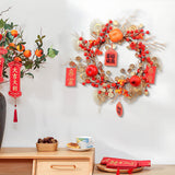Maxbell Chinese New Year Wreath for Front Door for Wall Fireplace Spring Festival