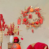 Maxbell Chinese New Year Wreath for Front Door for Wall Fireplace Spring Festival