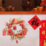 Maxbell Chinese New Year Wreath for Front Door for Wall Fireplace Spring Festival