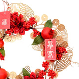 Maxbell Chinese New Year Wreath for Front Door for Wall Fireplace Spring Festival