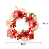 Maxbell Chinese New Year Wreath for Front Door for Wall Fireplace Spring Festival