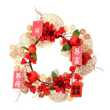 Maxbell Chinese New Year Wreath for Front Door for Wall Fireplace Spring Festival