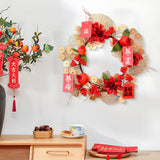 Maxbell Chinese New Year Wreath for Front Door for Wall Fireplace Spring Festival