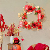 Maxbell Chinese New Year Wreath for Front Door for Wall Fireplace Spring Festival