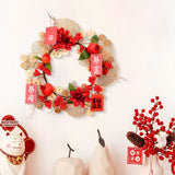Maxbell Chinese New Year Wreath for Front Door for Wall Fireplace Spring Festival