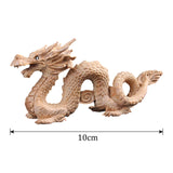 Maxbell Dragon Statue Gift Collectible Wood Figurine for Cabinet Fireplace Bookshelf