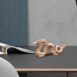 Maxbell Dragon Statue Gift Collectible Wood Figurine for Cabinet Fireplace Bookshelf