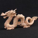 Maxbell Dragon Statue Gift Collectible Wood Figurine for Cabinet Fireplace Bookshelf