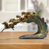 Maxbell Galloping Horse Statue Crafts Horse Figurine for Bedroom Tabletop Decoration Blue