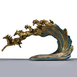 Maxbell Galloping Horse Statue Crafts Horse Figurine for Bedroom Tabletop Decoration Blue