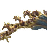 Maxbell Galloping Horse Statue Crafts Horse Figurine for Bedroom Tabletop Decoration Blue