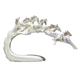 Maxbell Galloping Horse Statue Crafts Horse Figurine for Bedroom Tabletop Decoration White
