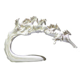 Maxbell Galloping Horse Statue Crafts Horse Figurine for Bedroom Tabletop Decoration White